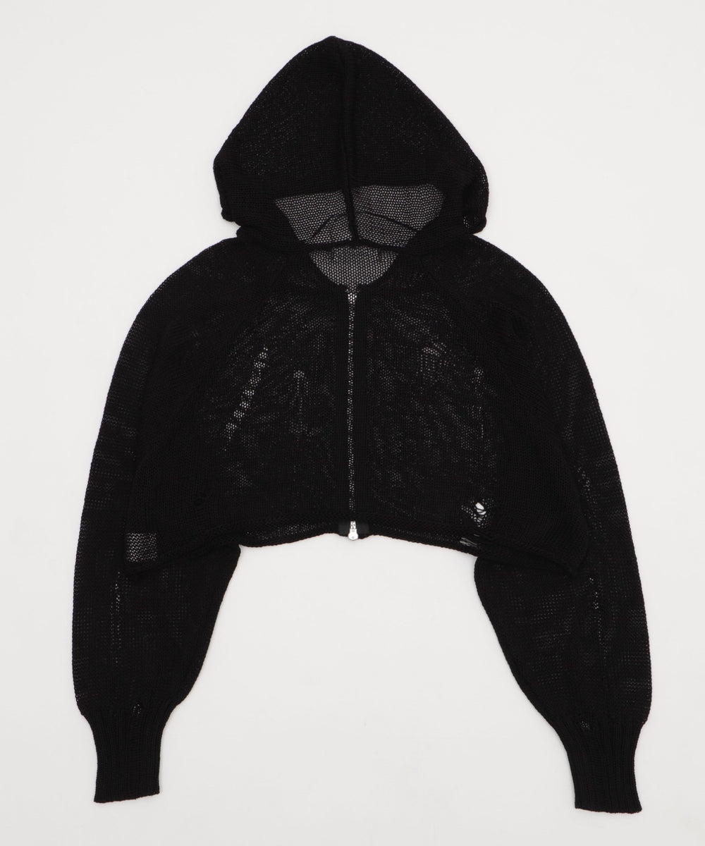 ダメージメッシュショートパーカー