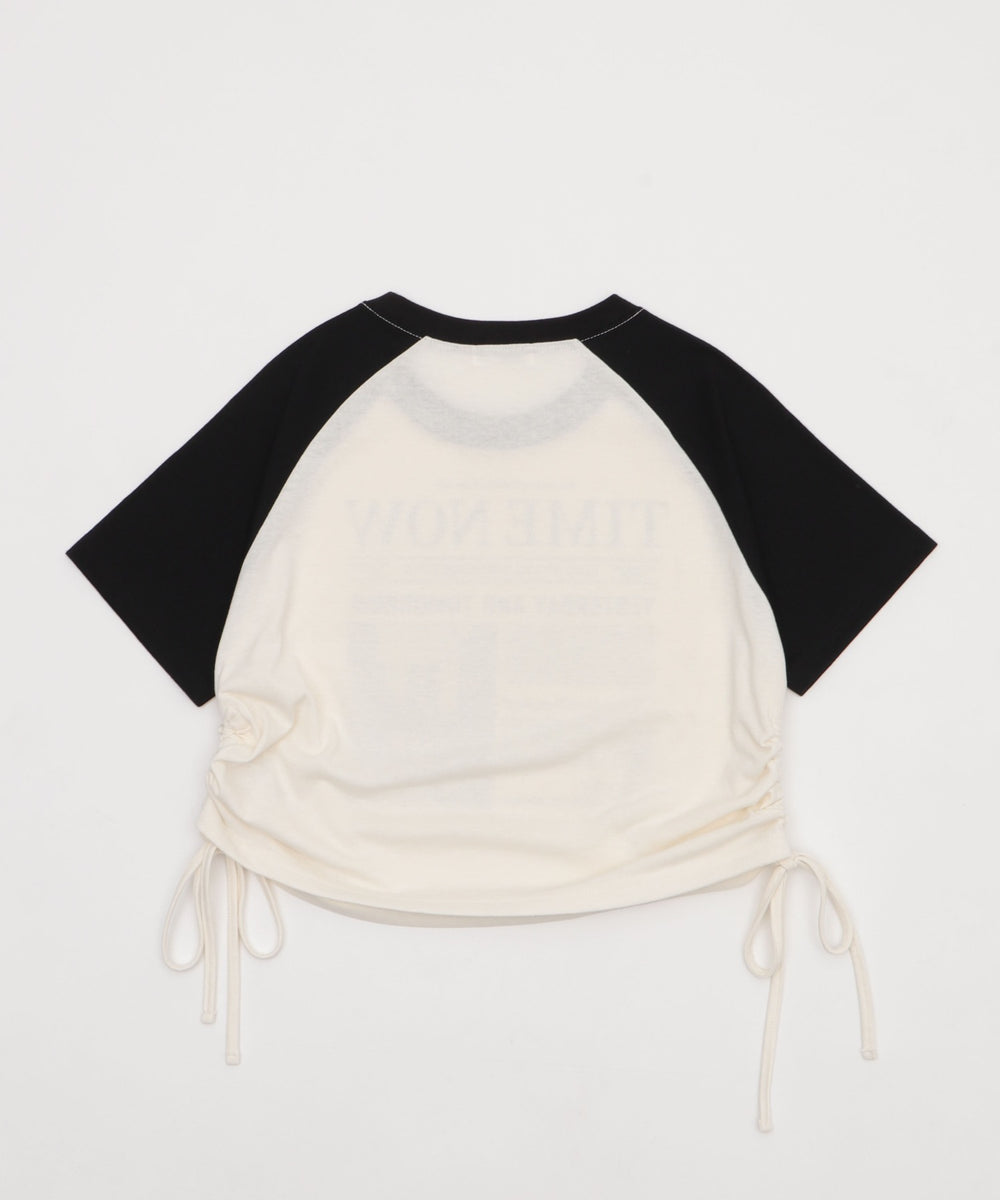 グラフィックショートサイドリボンドロストT