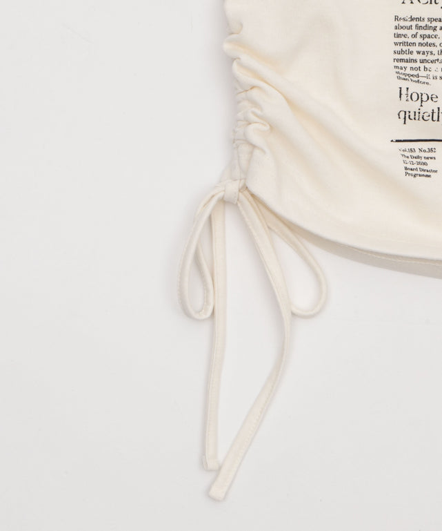 グラフィックショートサイドリボンドロストT