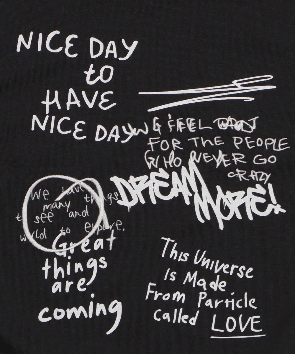 グラフィックショートサイドリボンドロストT