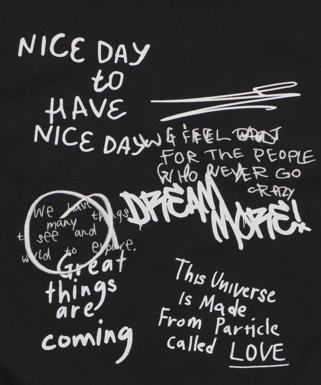 グラフィックショートサイドリボンドロストT