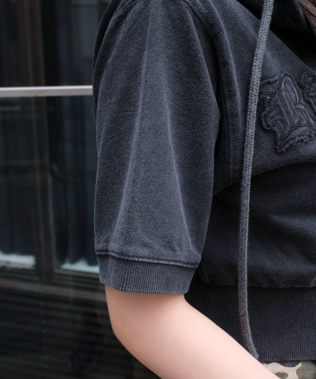 ヴィンテージウォッシュロゴ半袖パーカー