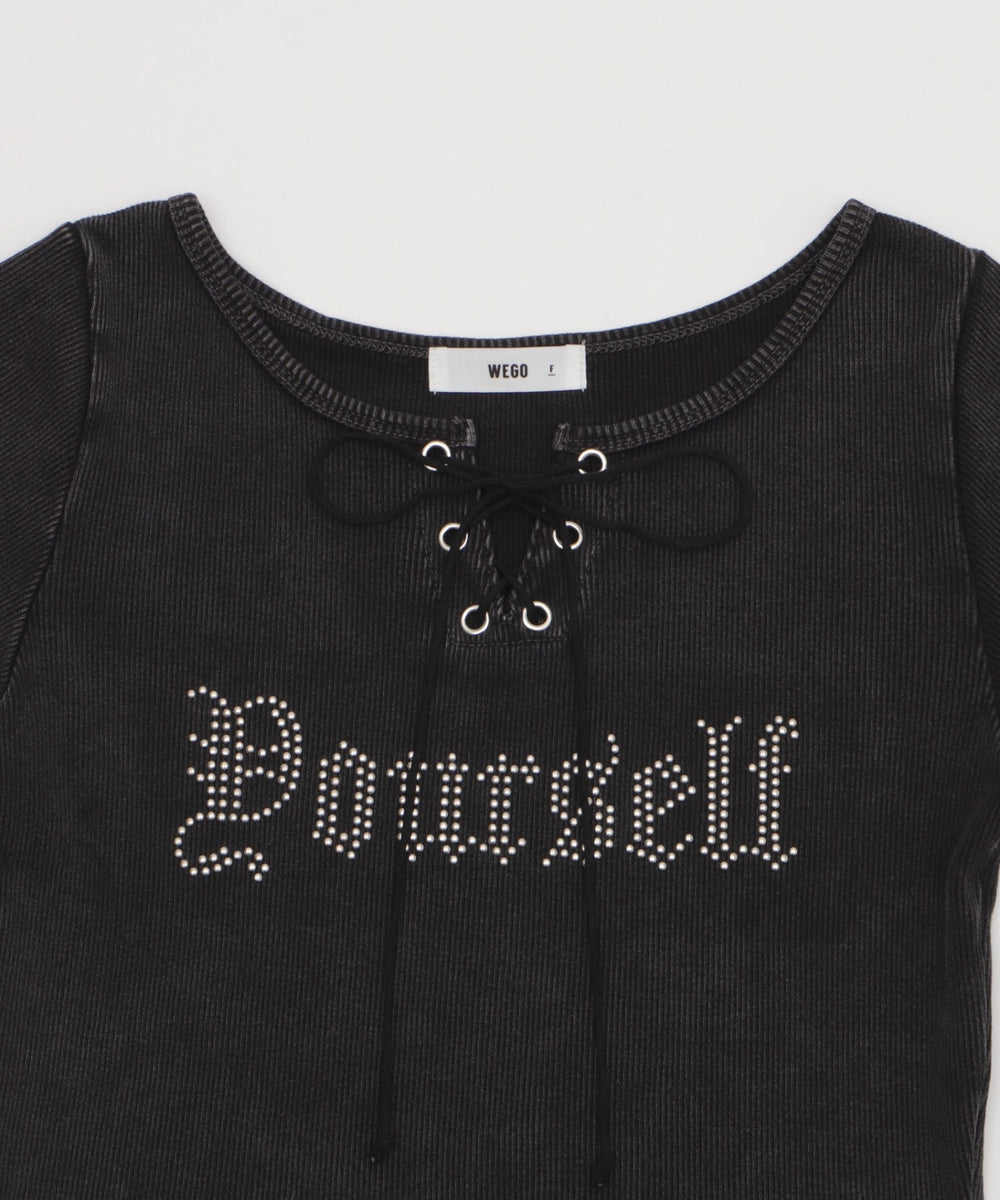 グラフィックレースアップちびT