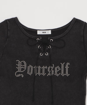 グラフィックレースアップちびT