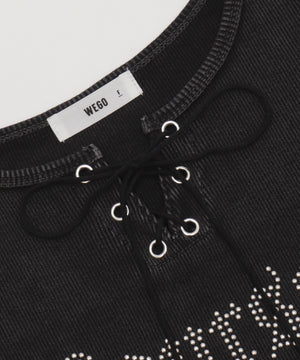 グラフィックレースアップちびT