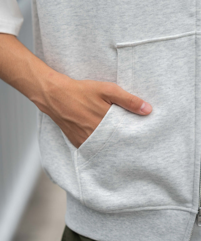 ワンポイントノースリジップパーカー