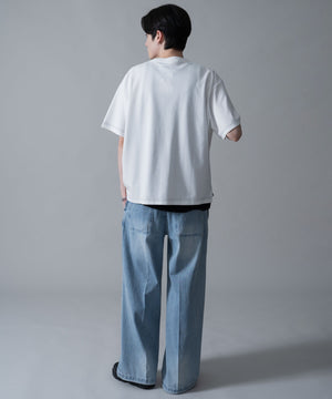 デニム淡加工　モデル：180㎝　L着用