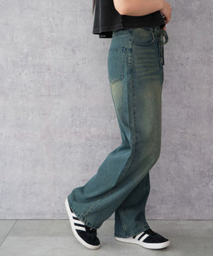 デニム中濃加工 モデル：159cm M着用