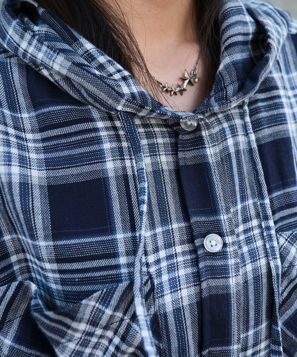 フードチェックBIGシャツ（S）