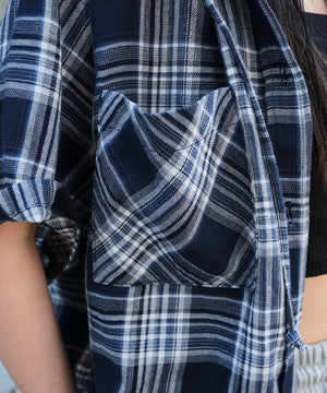 フードチェックBIGシャツ（S）