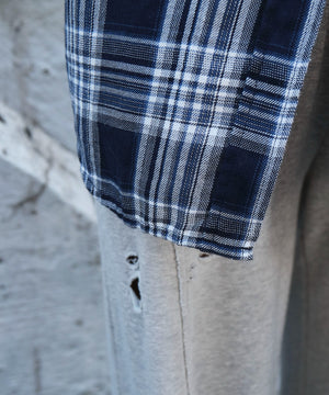 フードチェックBIGシャツ（S）