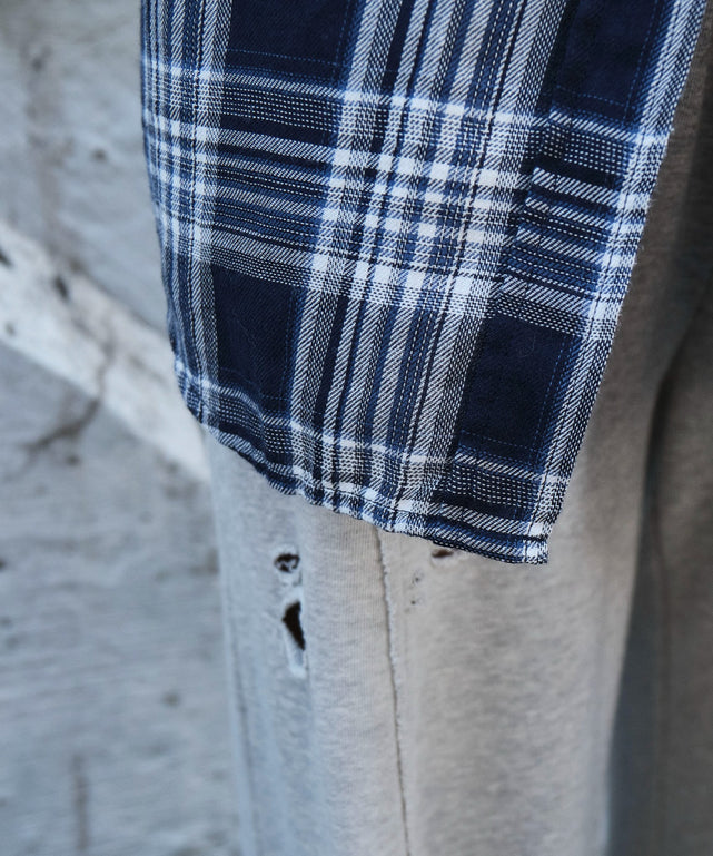 フードチェックBIGシャツ（S）