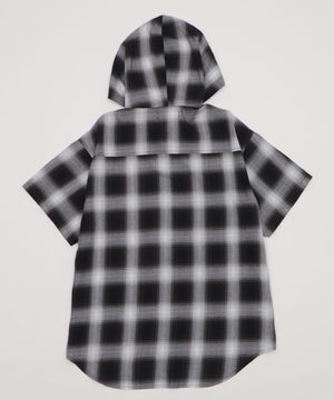 フードチェックBIGシャツ（S）