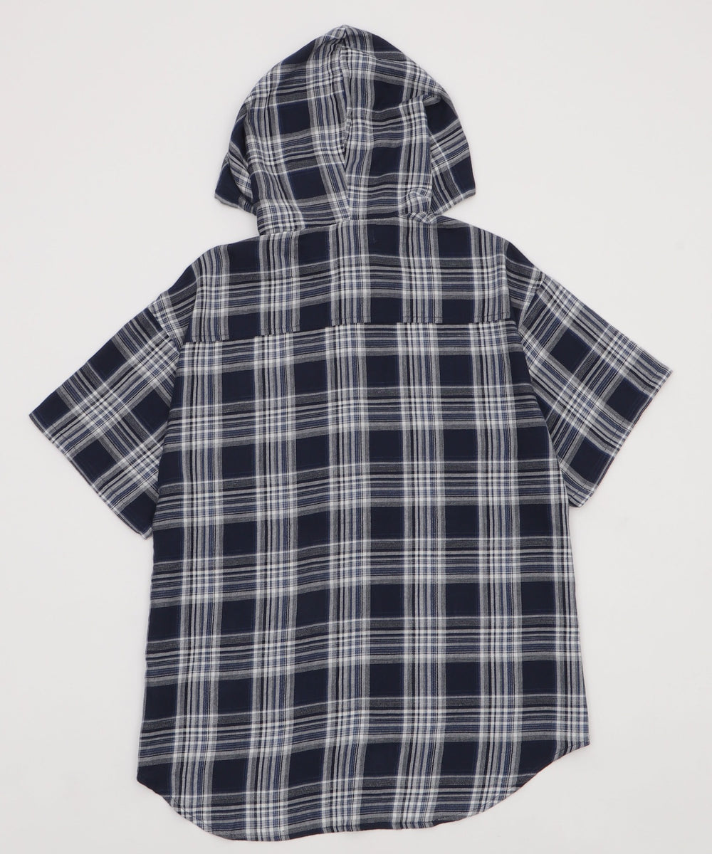 フードチェックBIGシャツ（S）