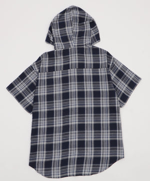 フードチェックBIGシャツ（S）