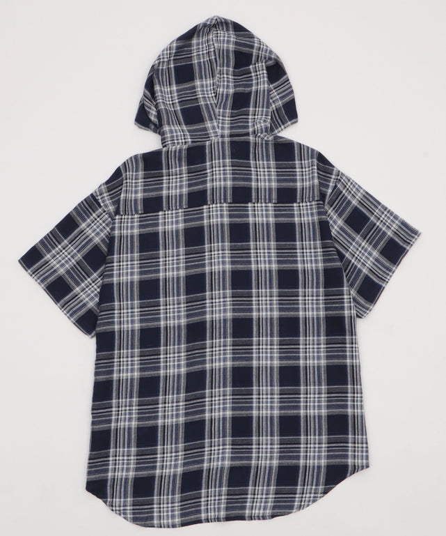 フードチェックBIGシャツ（S）