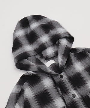 フードチェックBIGシャツ（S）