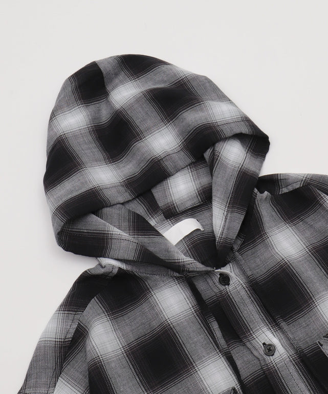 フードチェックBIGシャツ（S）