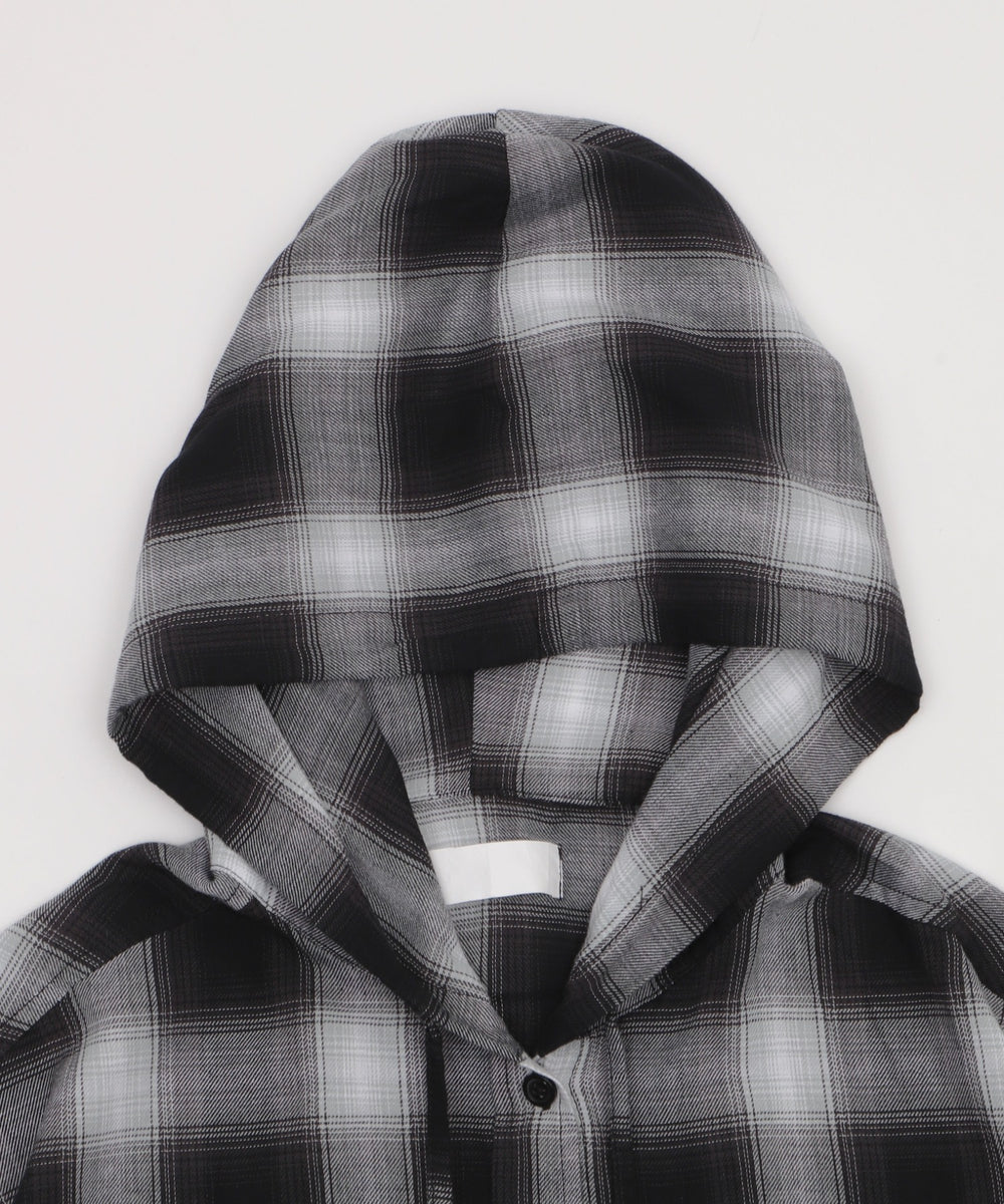 フードチェックBIGシャツ（S）