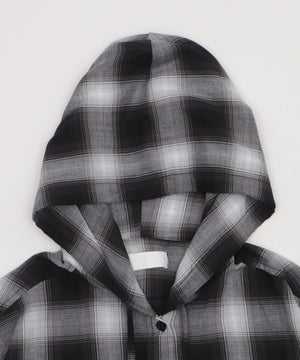 フードチェックBIGシャツ（S）