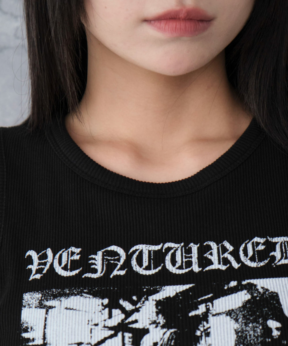 サイドレースアップグラフィックタンク