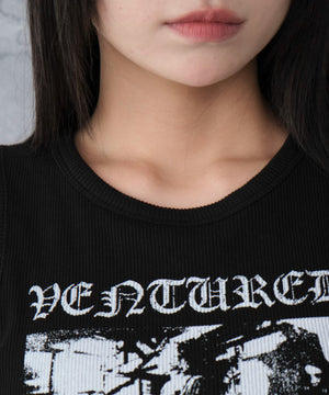 サイドレースアップグラフィックタンク