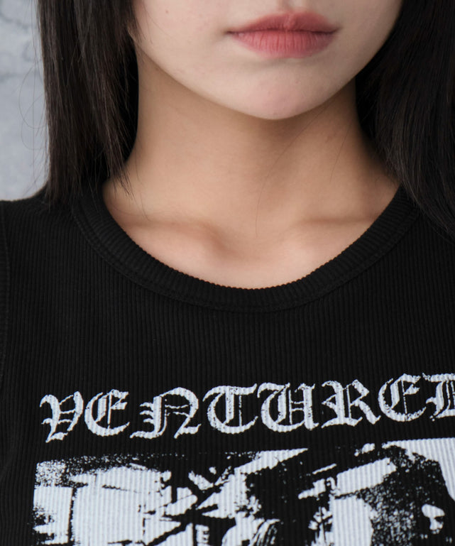 サイドレースアップグラフィックタンク