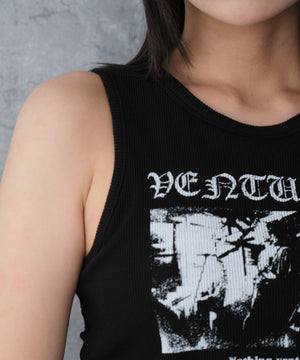 サイドレースアップグラフィックタンク