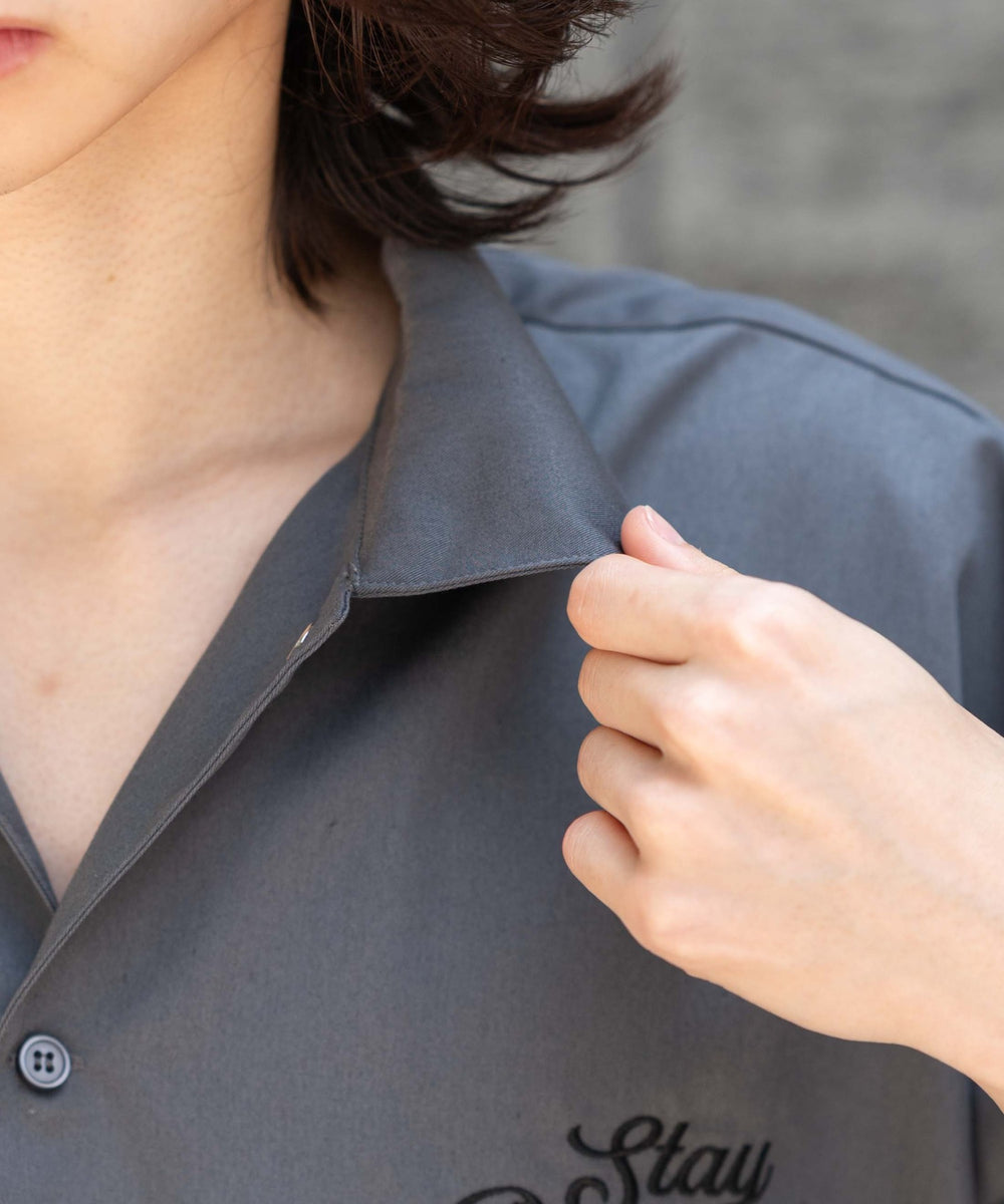 刺繍ロゴツイルワークシャツ