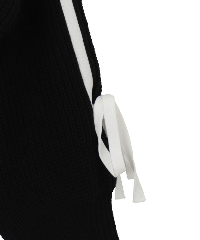 ラインリボンダブルジップニットパーカー