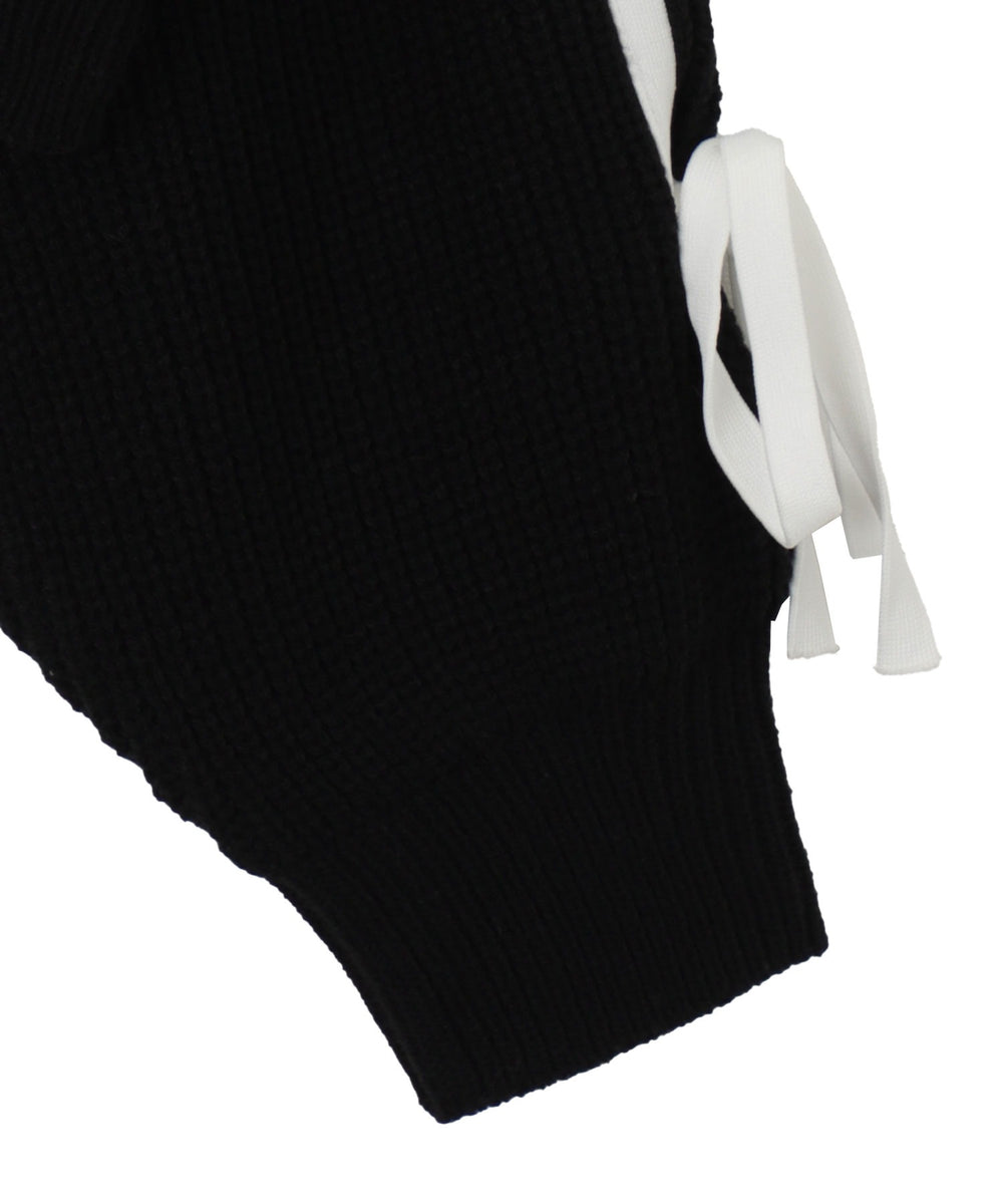 ラインリボンダブルジップニットパーカー