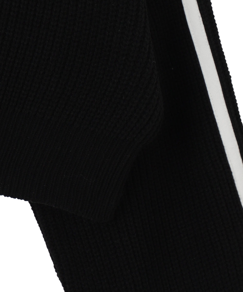 ラインリボンダブルジップニットパーカー