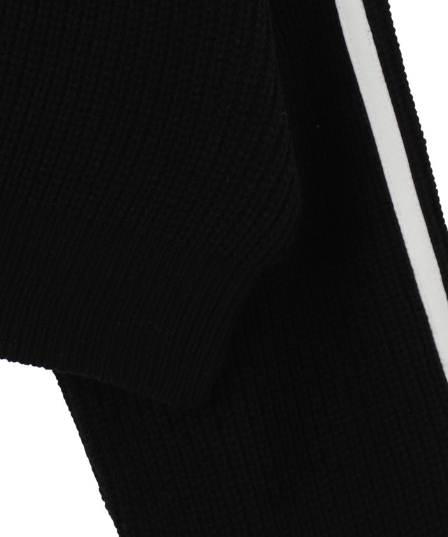 ラインリボンダブルジップニットパーカー