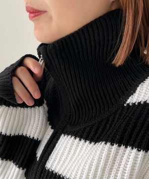 ダブルジップショートニットブルゾン