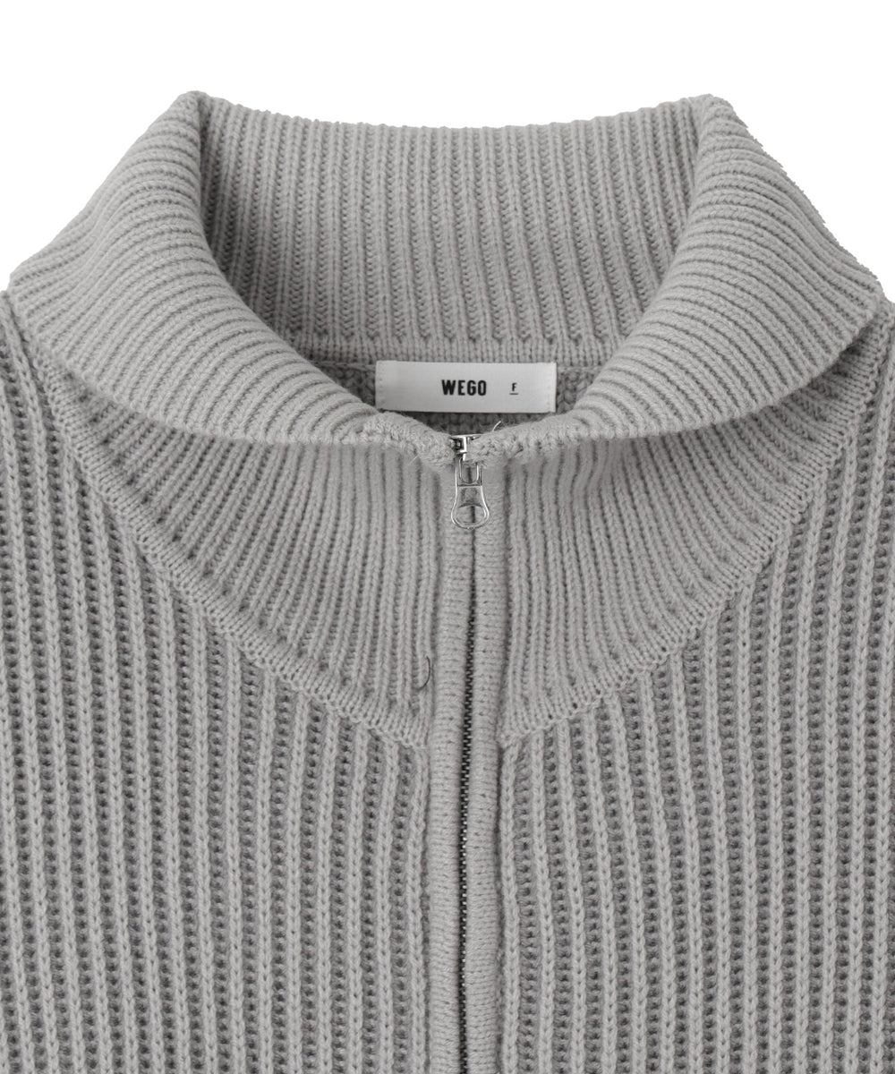 ダブルジップショートニットブルゾン