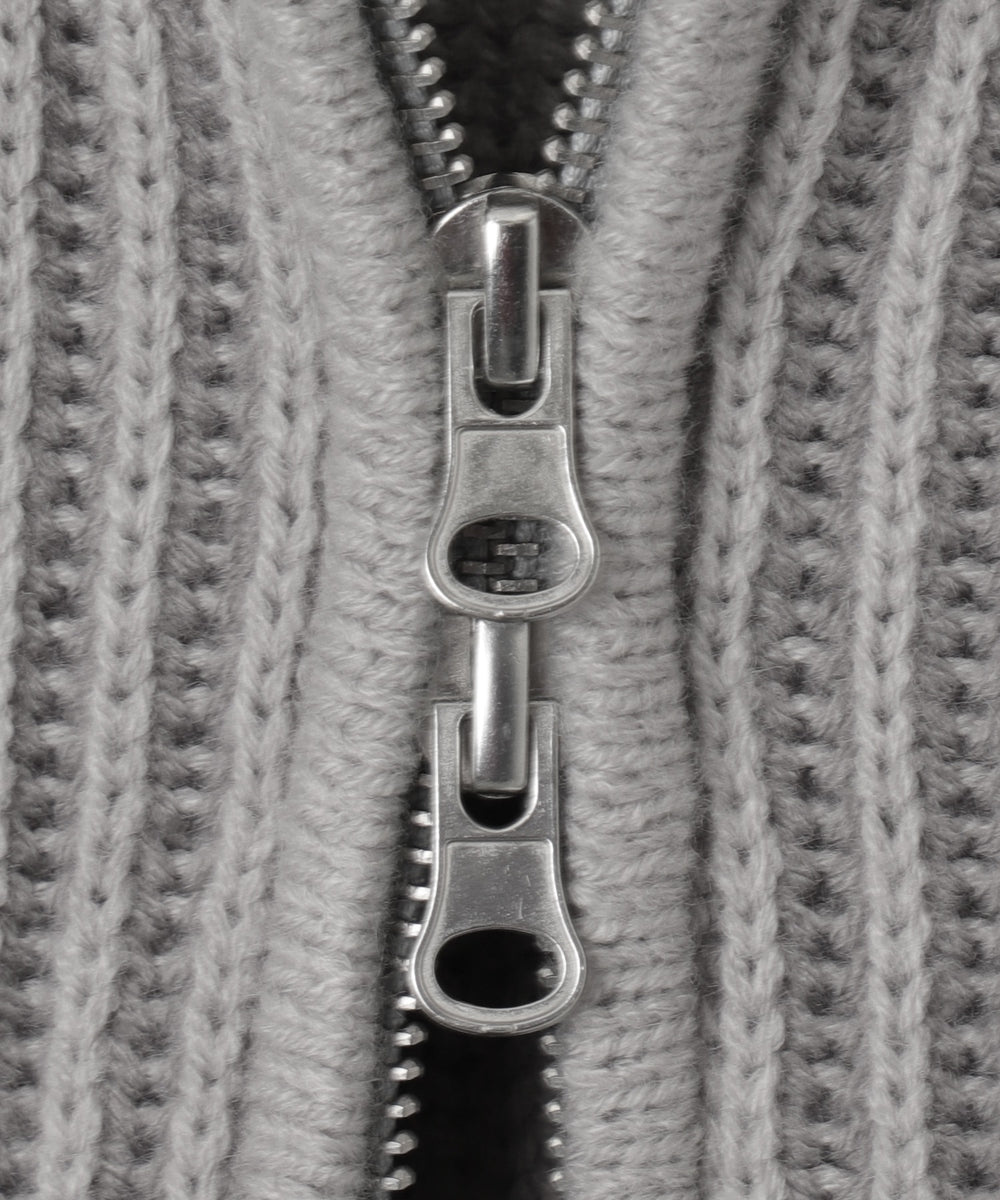 ダブルジップショートニットブルゾン