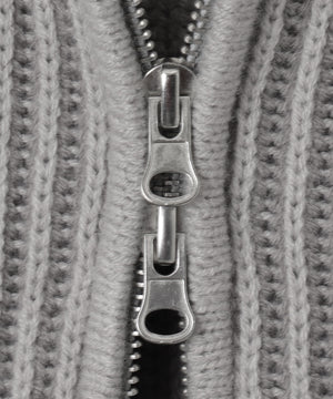 ダブルジップショートニットブルゾン