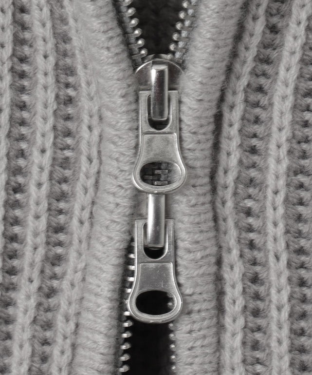 ダブルジップショートニットブルゾン