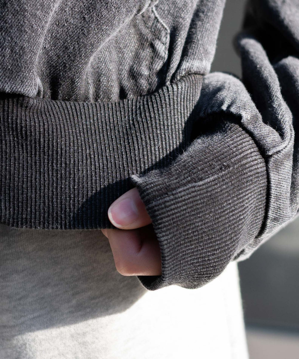 ヴィンテージウォッシュショートフードブルゾン