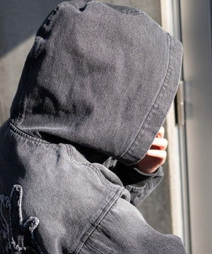 ヴィンテージウォッシュショートフードブルゾン