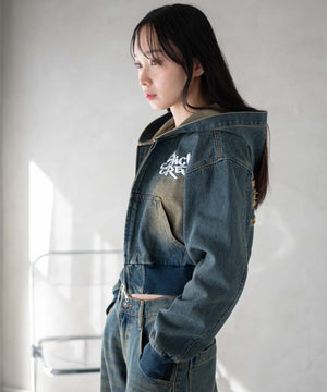 デニム中濃加工 モデル：161cm F着用