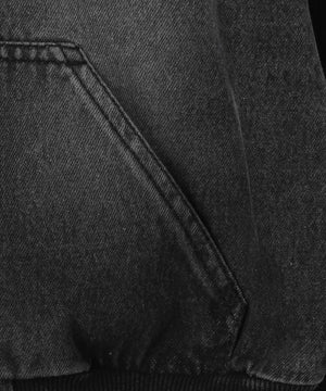 ヴィンテージウォッシュショートフードブルゾン