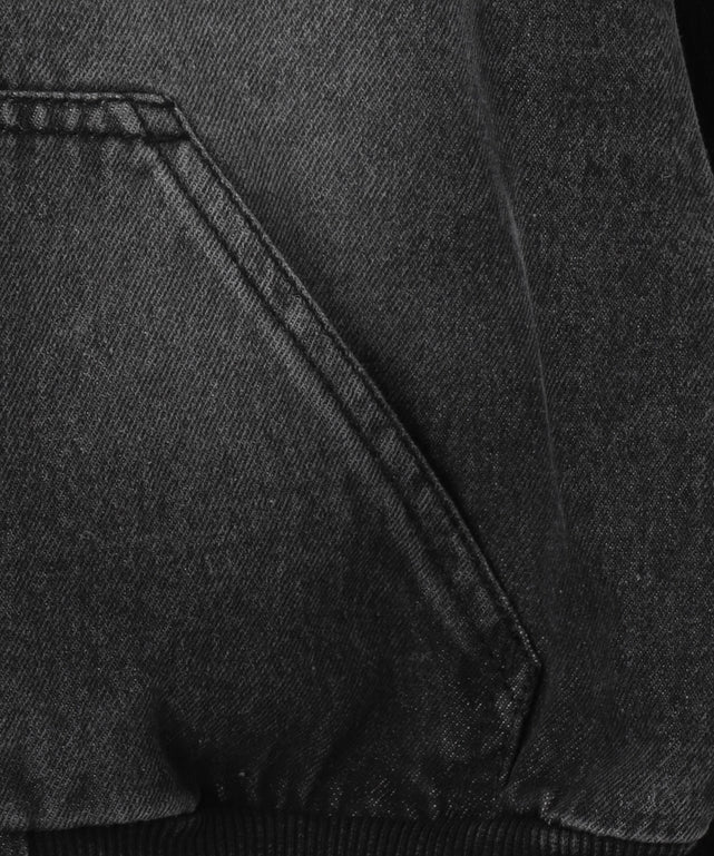 ヴィンテージウォッシュショートフードブルゾン