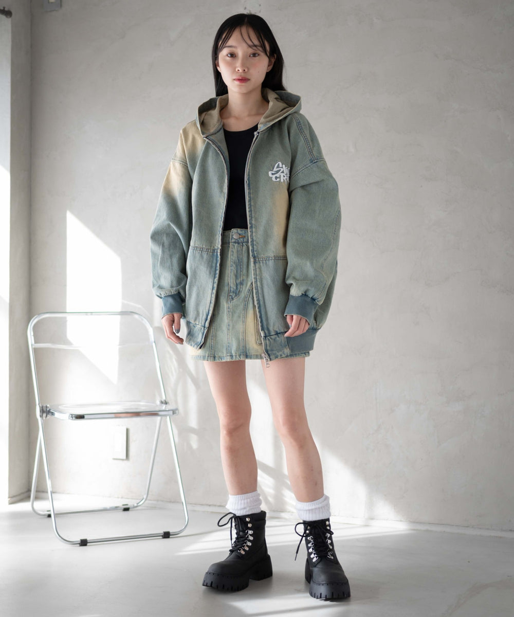 デニム淡加工 モデル：161cm F着用