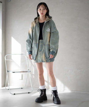 デニム淡加工 モデル：161cm F着用