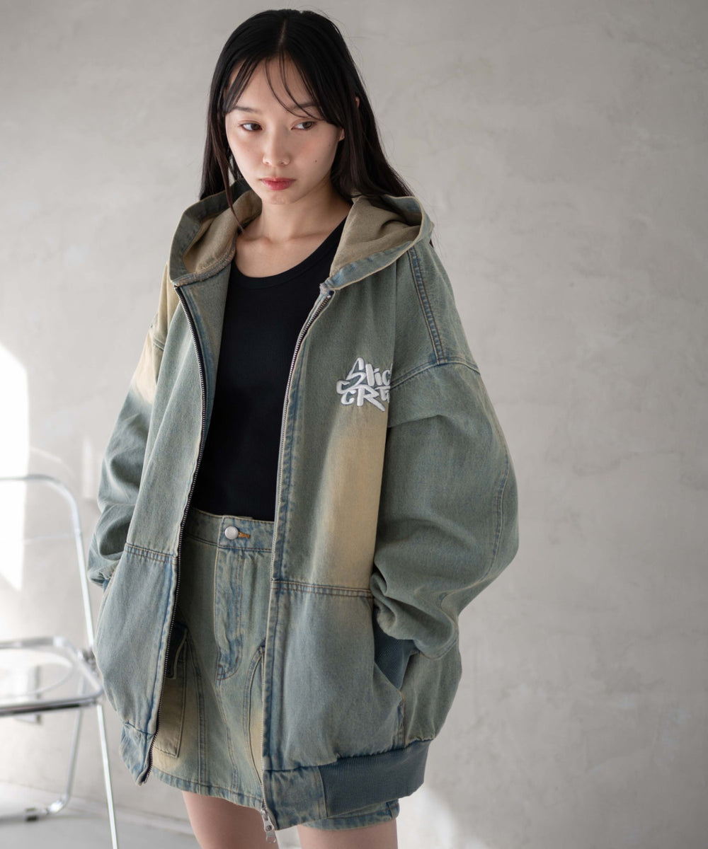 デニム淡加工 モデル：161cm F着用