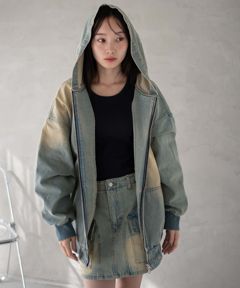 デニム淡加工 モデル：161cm F着用