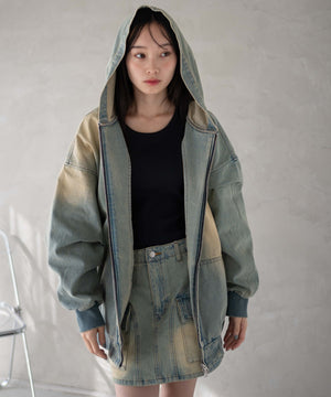 デニム淡加工 モデル：161cm F着用