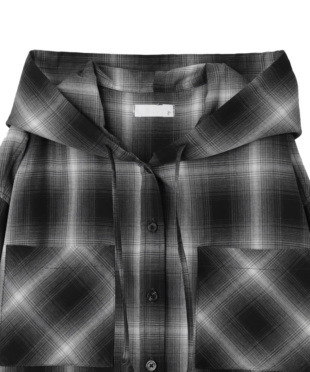 フードチェックBIGシャツ