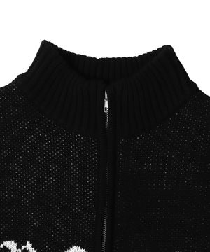 クロスダメージニットBIGブルゾン